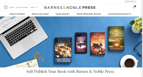 Page d'accueil de Barnes & Noble Press